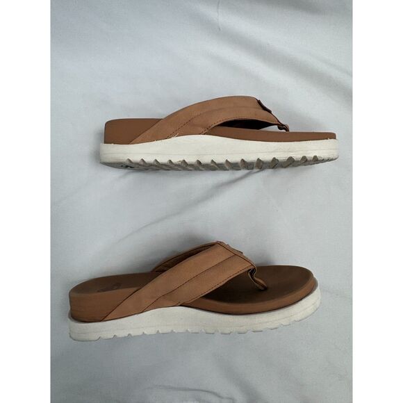 Roxy Danika Sandal In Tan Brown Small Thong Platform Beachy Summer Flip Flops 9 - Picture 6 of 9